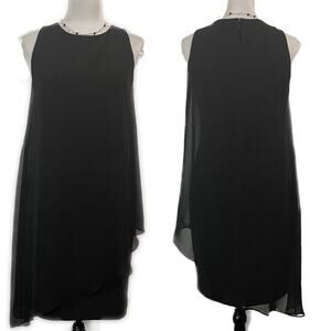 EUC - Vince Camuto Asymmetrical Chiffon Overlay Dress
